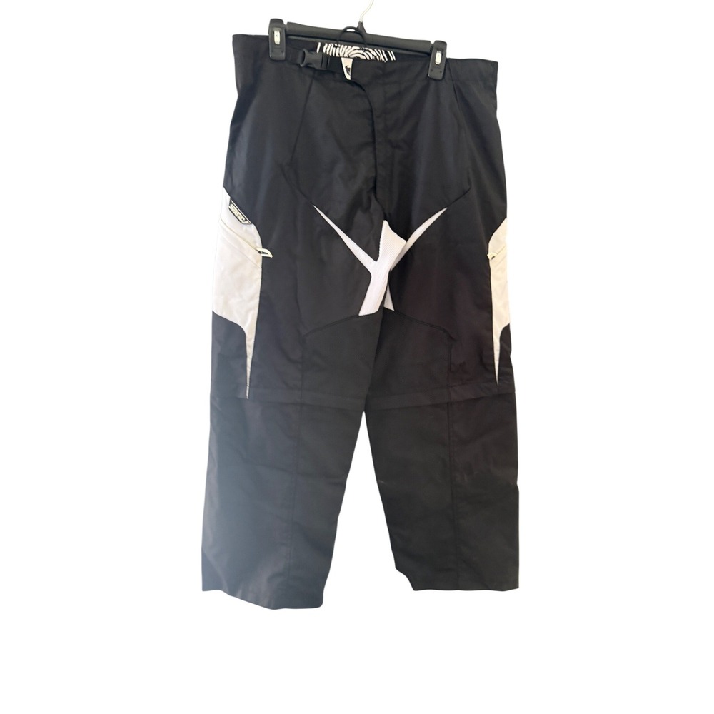 Thor Static Mens Motocross Pants Black White Convertible Zip Off Size 40 Racing